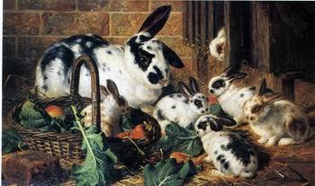 unknow artist Rabbits 198 China oil painting art